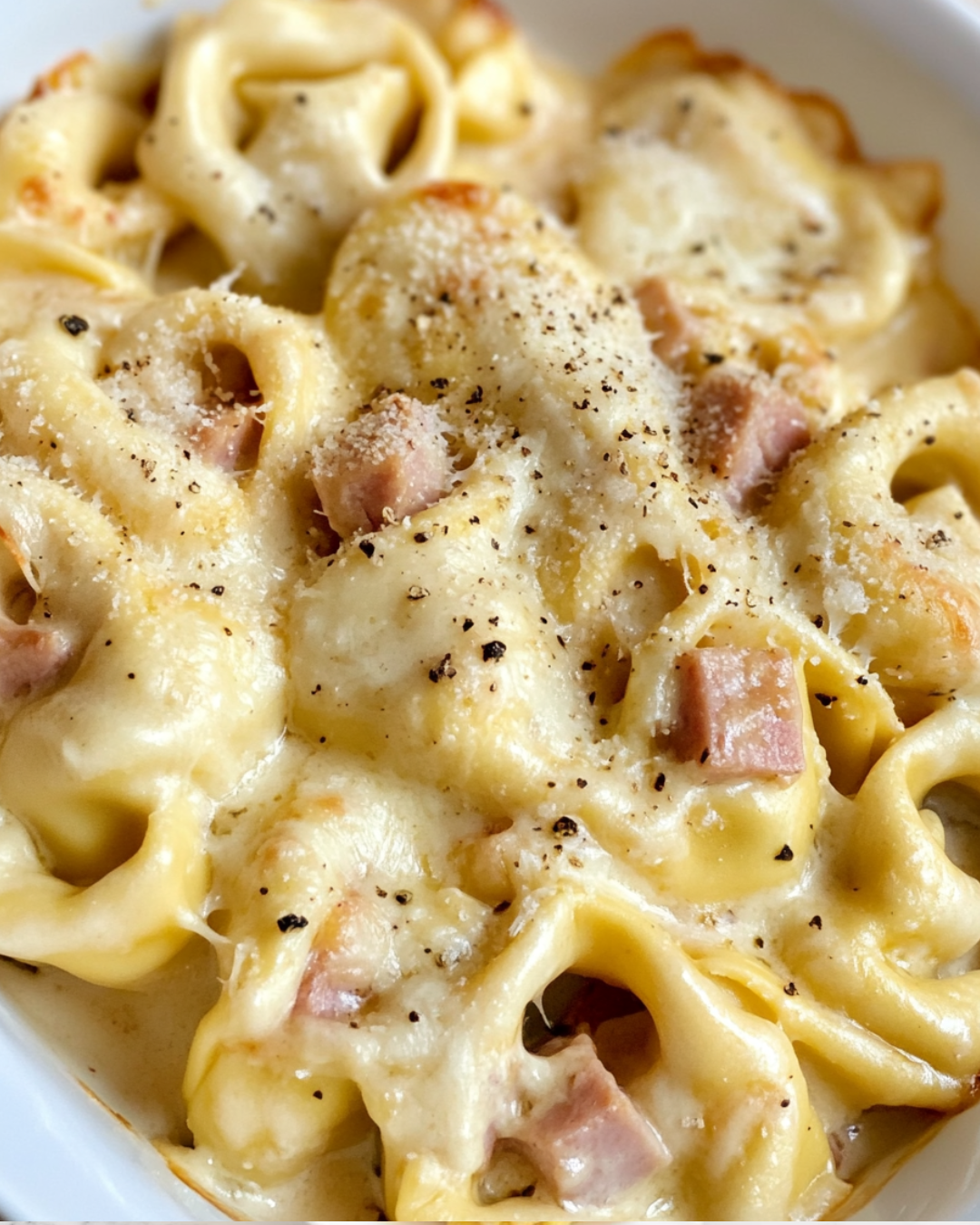 Ham and Cheese Tortellini Bake: