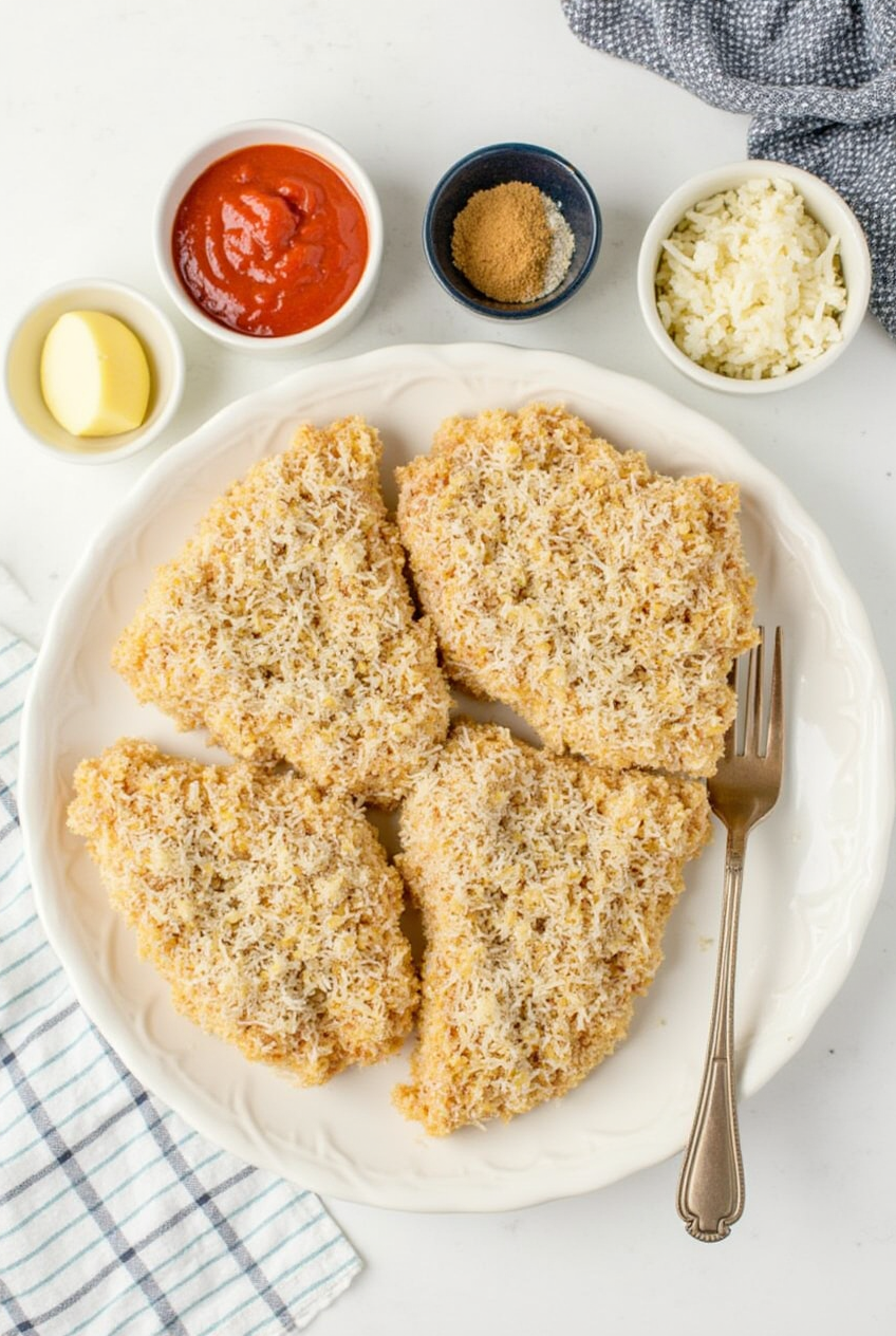 Ingredients for Crispy Parmesan Crusted Pork Chops
