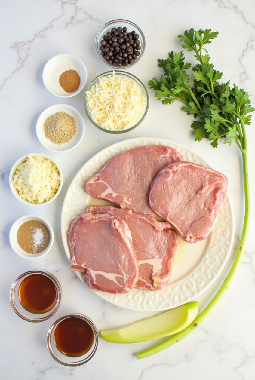 Ingredients for Crispy Parmesan Crusted Pork Chops