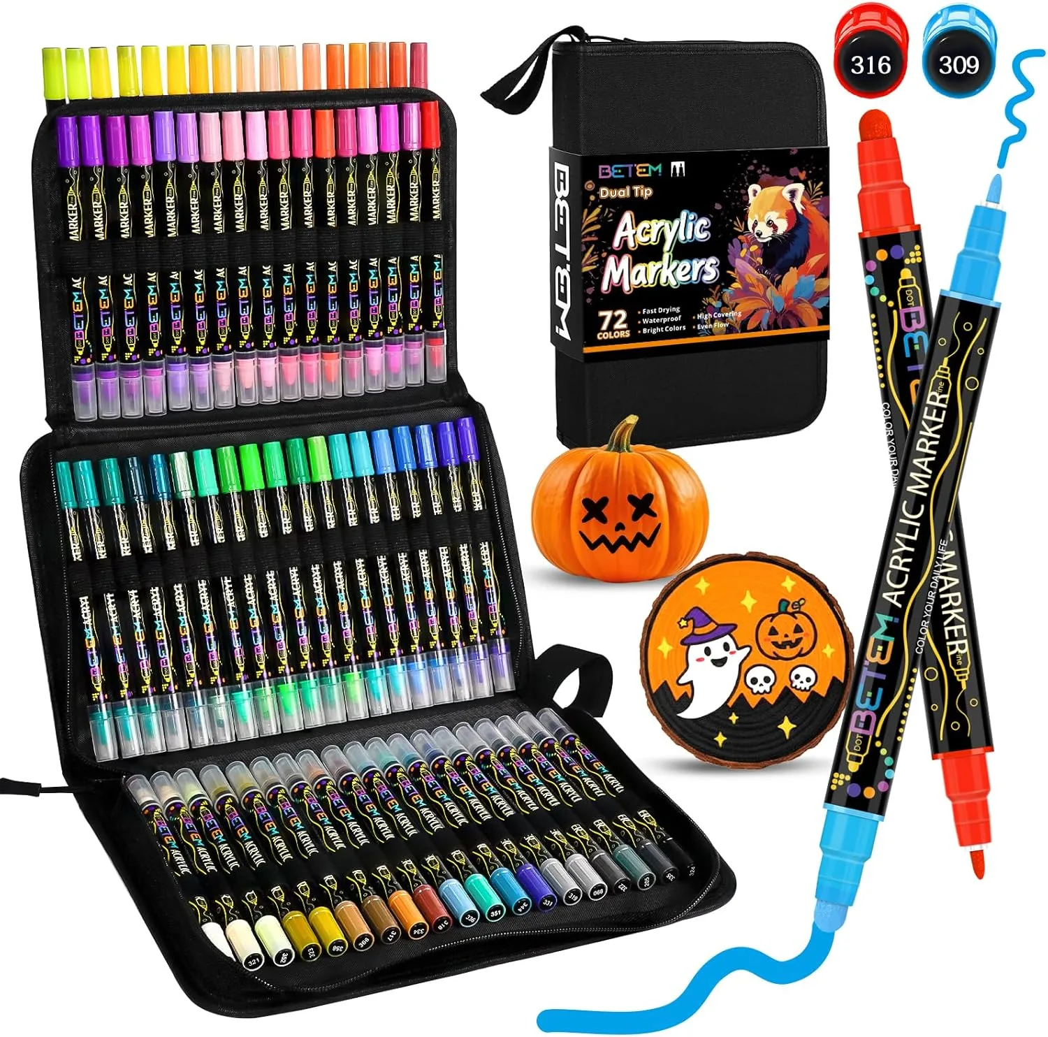 Betem Acrylic Paint Markers 72-Pack